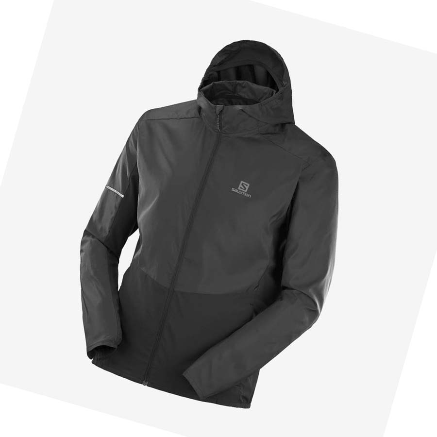 Salomon AGILE WIND WINDBREAKERS Erkek Ceket Siyah | TR 3268JPQ